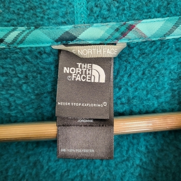 North Face Knit Style Fleece Jacket Crescent Sunset Full Zip Teal Women's M/L - Picture 5 of 12